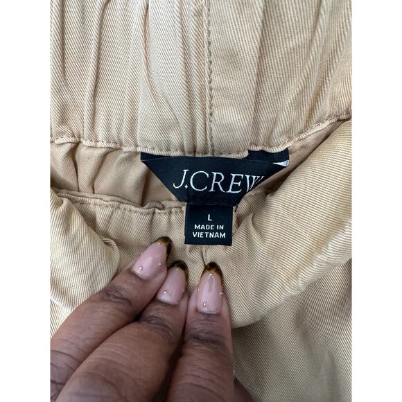 J.Crew Tan Honey Brown Pull On Stretch‎ Astrid Wide Leg Chino Pant Size Large - Picture 2 of 13